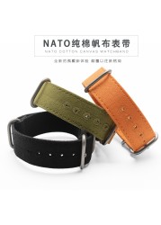 High Duty Quality Watchband 20mm 22mm 24mm 26mm Black Army Green Zulu NATO Nylon Canvas Canvas Watch Strap Black Silver Buckle