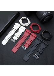 Soft Silicone Rubber Strap For Men And Women Shiny Bracelet Replacement Strap For G Shock GD GA GLS-100 110 120 Resin Watch