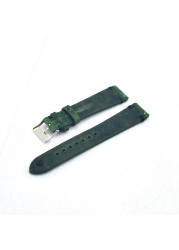 Onthlift - Genuine leather watch strap, handmade, antique, spare, green, buckle 16 18 20 22 24 mm, quick release