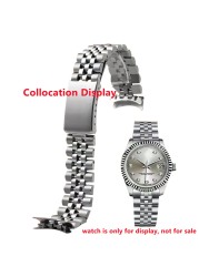 18mm 19mm 20mm 316L Stainless Steel Sliver Gold Jubilee Watch Strap Band Bracelet Compatible for Seiko5 Rolex Watch