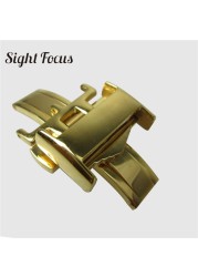 12 14 16 18 20mm Stainless Steel Butterfly Buckle for Longines Master Leather Watchband Folding Clasp Accessory Backlink Parts