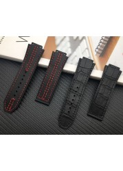 Crazy Horse Genuine Cow Leather for Hublot Strap for Big Bang Strap Men Watchband 25*17mm Watch Band Logo on Steel Buckle Tools