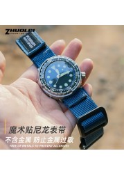 Hot Top Nylon Dark Blue Watch Strap for S-Eco No. 5 007 Series Sport Watchband 20mm 22mm 24mm Band