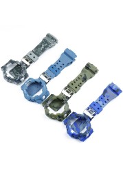 Camo Resin Strap Case Men Watch Accessories for Casio G-SHOCK GA700 GA735 Sports Waterproof Rubber Strap Ladies Watch Band