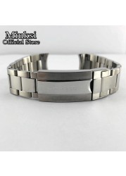 Miuksi 20mm 316L Solid Stainless Steel Watch Band Folding Buckle Mens Strap