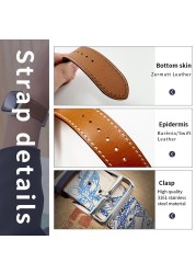 Kebitt High Quality Genuine Leather Single Round iWatch Smart Watch Strap for Apple Watch 7 6 Se 5 4 3 Strap 40mm 44mm 41mm 45mm