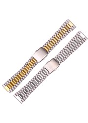 Women's stainless steel watch band, silver and gold watch band, 12mm, 14mm, 16mm, 18mm, 20mm, with buckle