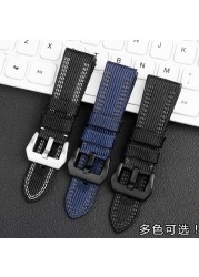 For Panerai Watch Strap Pam00984 00985 PAM111 PAM441 Stealth Nylon Leather Sole Bracelet Accessory 24 26mm Big Size For Men