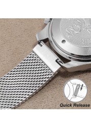 Stainless Steel Watch Strap Luxury Metal Watchband Watch Band Accessories Milanese Mesh Solid Bracelet 18mm 20mm 22mm 24mm