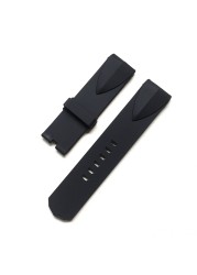 22mm 24mm Black Blue Silicone Rubber Watches For Corum Cup Admiral Wacth Strap Wristband Bracelet Without Buckle