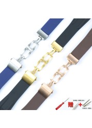 Men's silicone watch strap, silicone watch accessories, folding clasp, double pressure, 26mm, Athena, Ulysse, Nardin