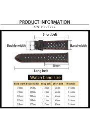 Genuine leather strap for watch band belts 18mm 20mm 22mm 24mm handmade hollow watchband black red white stitching line