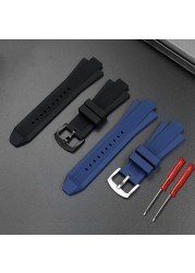 Rubber Watch Strap for MK MK8184 MK8152 MK9020 MK8730 MK8761 8295 8296 Convex Silicone Watch Band Men's Watch Band 29*13mm Black Blue