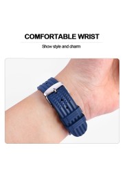 For Seiko IWC Watch Silicone Watches Sharkey MM300 SBDX001 6105 Waterproof Bracelet Soft Rubber Waffle Strap 20mm 22mm