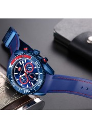 Men's Watches Top Brand Luxury Quartz Fashion Waterproof Multifunction Sports Wristwatches Relogio Masculino Blue Silicone Strap