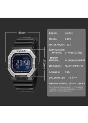 Sports Watches Man SMAEL Brand LED Watch Waterproof Military Digital Square Wristwatches Relogio Masculino Men Digital Watch