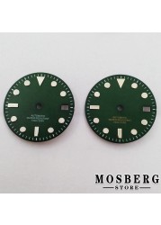 29mm sterile black green blue watch dial with date window for NH35 NH35A automatic movement accessories parts