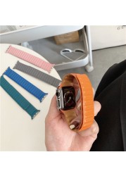 Link Leather Strap for Apple Watch Band 44mm 40mm 42mm 38mm Original Magnetic Loop Bracelet iWatch Series 3 5 4 SE 6 7 41mm 45mm