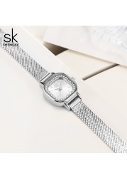 Business men watches birthday gift ladies wristwatch quartz crystals minimalist style rhinestone square dial dress accessories