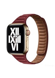 Slim Leather Loop Bracelet For Apple Watch Band 7 6 SE 5 40 44mm Magnetic Korea For IWatch 7 41mm45MM Watchband Strap 42mm 38mm