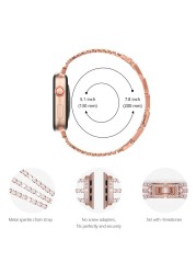 Metal Diamond Bracelet For iWatch7 SE 6 5 Band Stainless Steel Watchband For Apple Watch Band 38mm 42mm 40mm 44mm Shining Strap