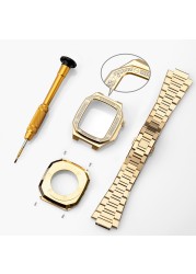 Stainless Steel Band Adjustment Kit for Apple Watch Strap and Case for IWatch Series 7 6 5 4 45mm 41mm 44 Luxury Metal Accessory