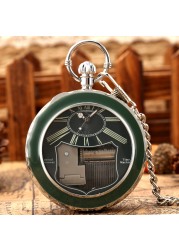 Transparent Glass Musical Pocket Watch Swan Lake Melody Music Watch Antique Pendant Pocket Watch Vintage Quartz Watches Gift