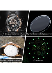 OLEVS Top Brand Male Watches Stainless Steel Quartz Watch For Men Waterproof Sport Chronograph 24 Hours Watch Relogio Masculino