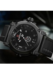 NAVIFORCE Men's Watch Fashion Sports Waterproof Wristwatches Male Military Leather Band Quartz Watch Calendar Relogio Masculino