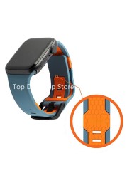 Strap for Apple Watch7 41mm 45mm 38mm/40mm/42mm/44mm Silicone Waterproof Watch Band for iWatch Series 6/SE/5/4/3/2 Wristband