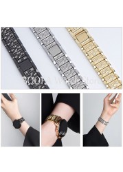 Metal Diamond Strap For Samsung Galaxy Watch 42/46mm 41/45mm Active 2 Band For Huawei GT2 Pro Strap Quick Release Women Bracelet