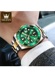 OLEVS Waterproof Business Watches for Men Quartz Stainless Steel Strap Submarine High Quality Men's Luminous Calendar Wristwatch