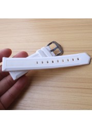 12 14 16 18 19 20 21 22 23 24 26 28mm Watchbands Soft White Mens Womens Silicone Rubber Bracelet Waterproof Drivers Watch Strap Band