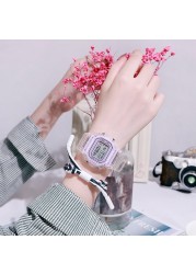 Adjustable Digital Wristwatches for Men Girls Child Trendy BeautyDaily Sports LED Square Waterproof Durable Transparent Watches