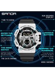 SANDA - Men's Sports Watches, Quartz, Military, Water Resistant, S-Shock, Male