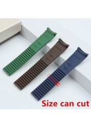 21mm Colorful Silicone Rubber Watchband for Batik Strap for Aquanaut Philips Series 5164a 5167a Watch Band Butterfly Buckle