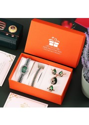 2021 Women Watch Set Luxury Brand Crystal Jewelery Set for Girlfriend Gifts Women Quartz Watches Earrings Set Christmas
