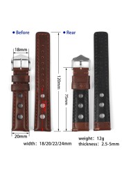 Leather Watchband Lychee Style Watch Strap 18mm 20mm 22mm 24mm Metal Buckle Lock Replacement Women Men Watch Band