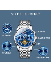 2022 New NIBOSI Luxury Watch Men Waterproof Watches Chronograph Sports Watches Mens Quartz Casual Wristwatch Reloj Hombre