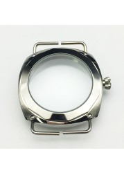 45mm polished 316L stainless steel case high hardness mineral glass for ETA 6497 8498 ST 3600 ST3621 watch movement