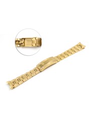 CARLYWET - Solid Curved Screw Links, 20mm, Slide Buckle, Steel, Watch Strap for GMT Submariner OYSTER Style