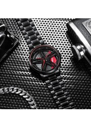 2022 New Men's Watches Real Rim Axis Watch Custom Design Sports Car Watch Waterproof Quartz Male Men's Watch Wheel Wristwatch Clock