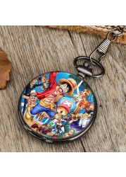 Cartoon Character Pattern Custom Men Fashion Pocket Watch With Neutral Thick Chain High-end Unisex Quartz Watches Birthday Gift