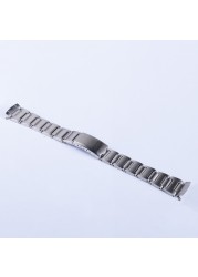 CARLYWET 19mm Vintage 316L Hollow Curved End Watch Strap Band Bracelet for Seiko Watch 6139-6002 6000 6001 6005 6032 Chrono