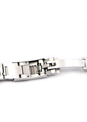 CARLYWET - Polished Steel Watch Band, 20 and 21mm, Replacement Clasp for Watch, Clasp for Rolex, Oyster, Deep Sea