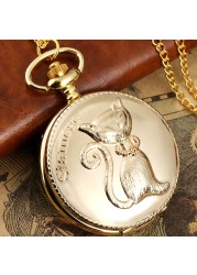 2022 New Men Women Advanced Sense Gold Fashion Chain Pocket Watch Cat Dog Chain Pug Pattern Quartz Movement Watches