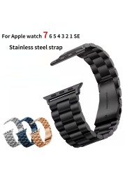 Metal Stainless Steel Strap For Apple watch 7 45mm 41mm 6 5 4 SE 44mm 40mm Smart watch luxury wristband For iwatch 3 2 42mm 38mm