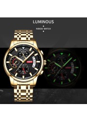 NIBOSI Watch Brand Quartz Watch Men Sports Watches Men Steel Military Watch Waterproof Gold 2022 Wrist Watch Relogio Masculino