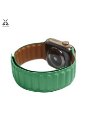 Lebanda Leather Series Strap For iwatch Series 7 6 SE 5 4 3 2 1 Apple Watch Strap Brown Back Two Colors Strap With Magnet Buckle