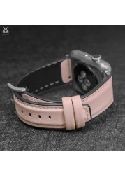 Lebanda Leather Strap for Apple Watch Series 7 6 SE 5 4 3 2 Suitable Leather Back Comfortable Feel Soft Touch for iWatch 41 45mm